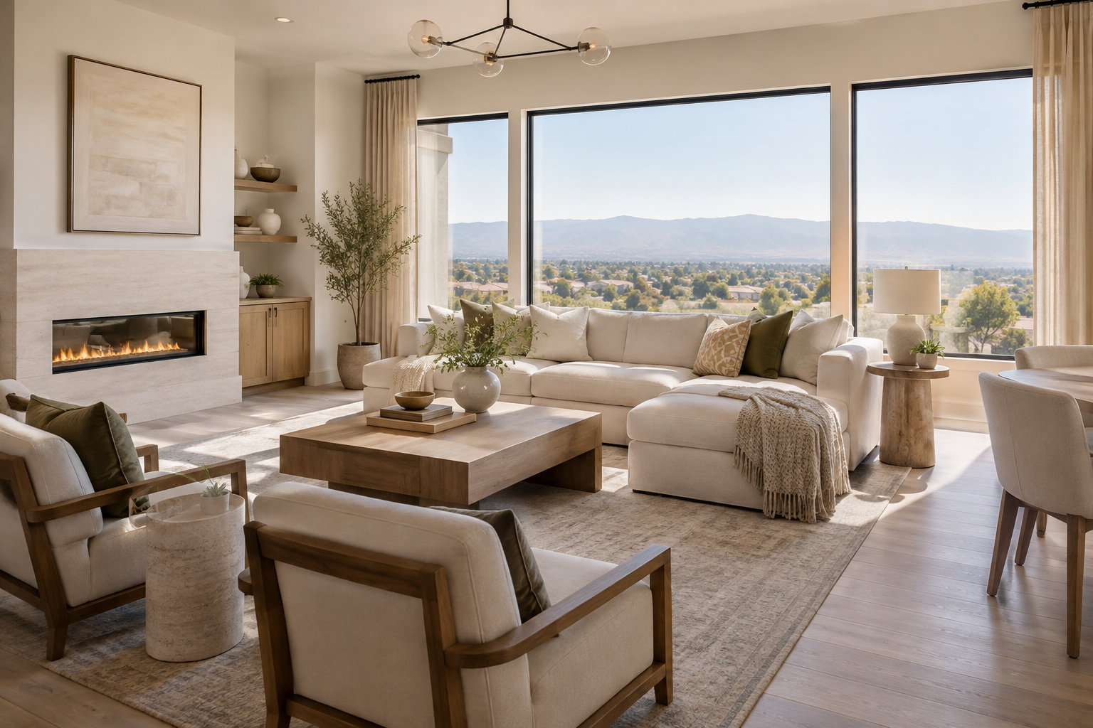 A bright Inland Empire home interior, illustrative